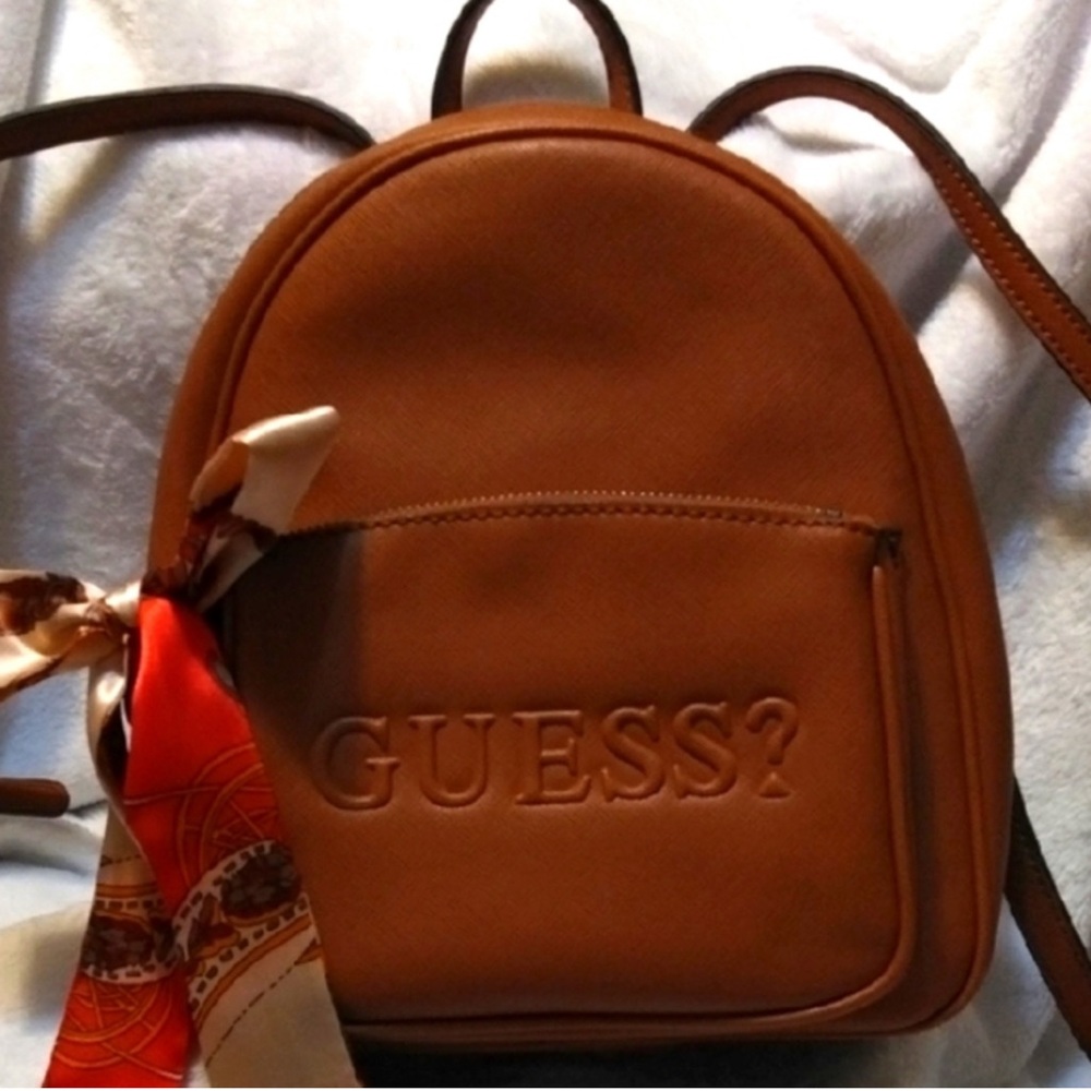 GUESS Brown Backpack with Bow Accent - Picture 7 of 7